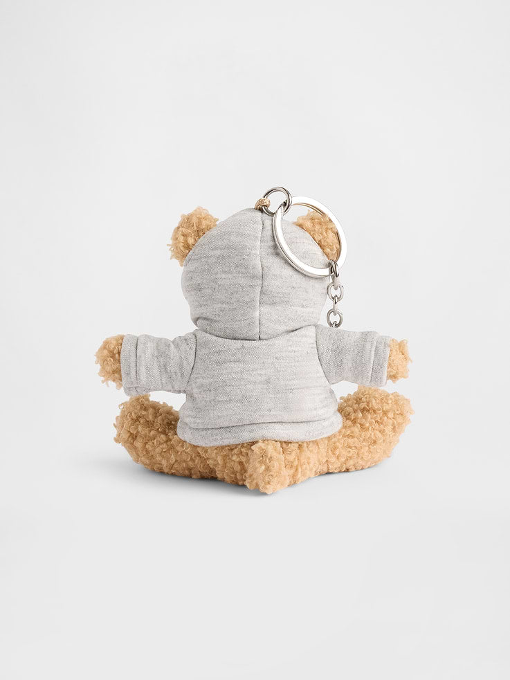 Gap Brannan Bear Hoodie Bag Charm Heather Grey Logo detalle frontal #color_GAP Heather Grey Logo