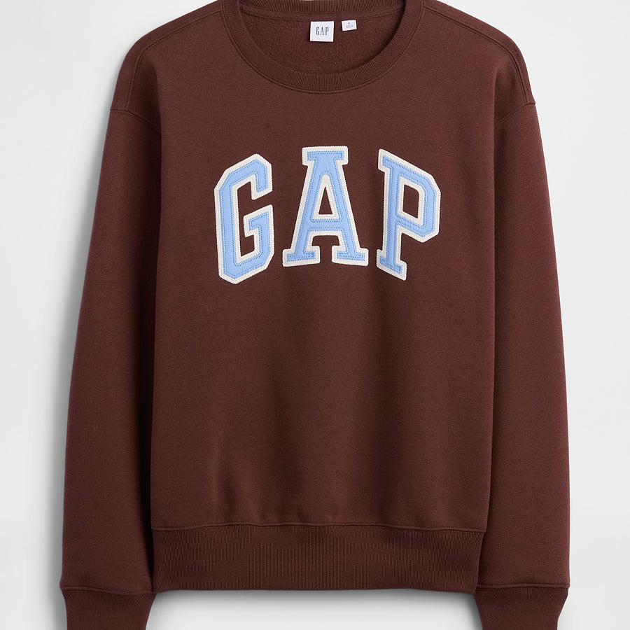 Sudadera GAP Chocolate bar brown extendida, vista frontal #color_GAP Chocolate bar brown