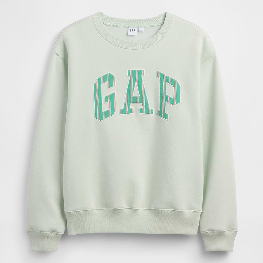 Sudadera GAP Chic mint green extendida, vista frontal #color_GAP Chic mint green