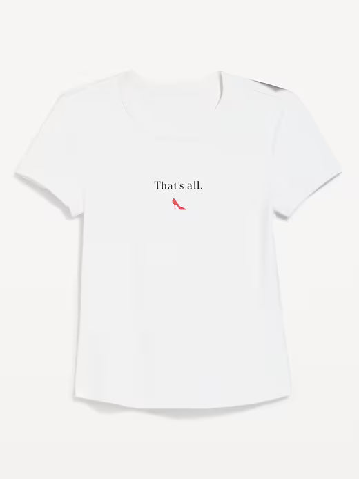 Old Navy x The Devil Wears Prada Snug Crop T-Shirt blanca para mujer #color_White
