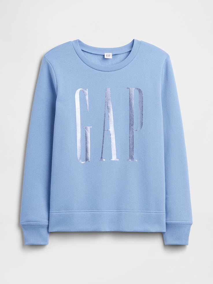 Sudadera GAP de mujer Relaxed Logo Blue Suede, vista 5 #color_GAP Blue Suede