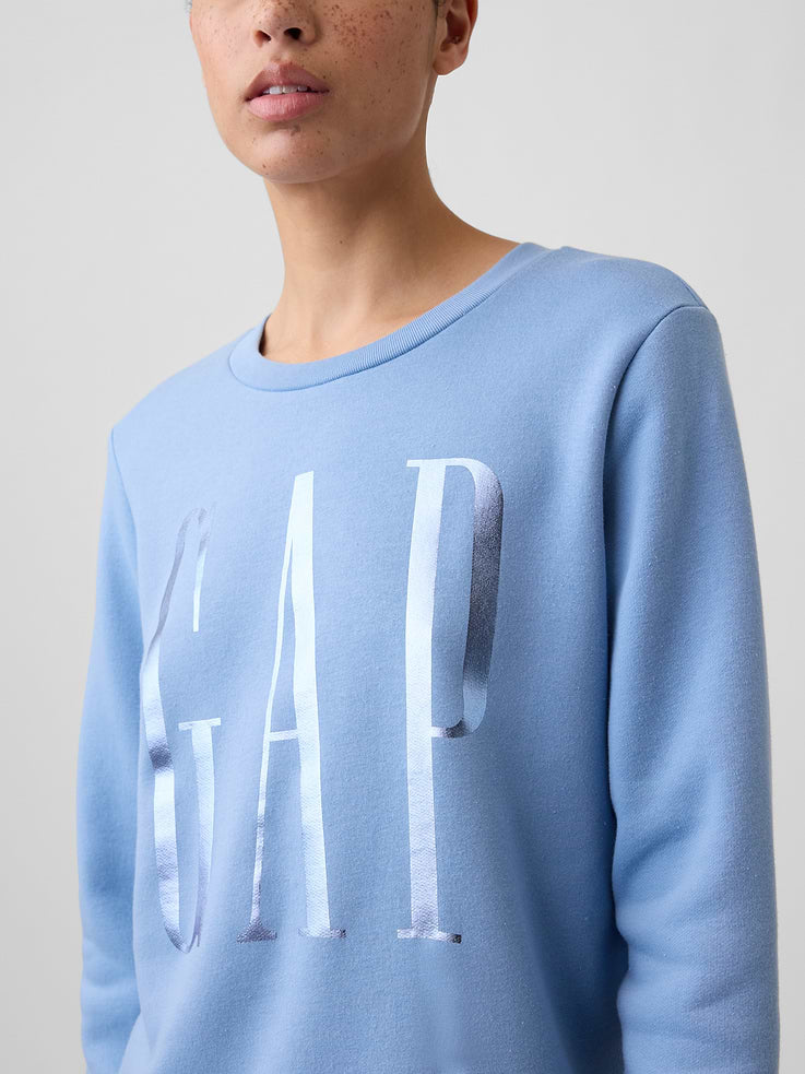 Sudadera GAP de mujer Relaxed Logo Blue Suede, vista 4 #color_GAP Blue Suede