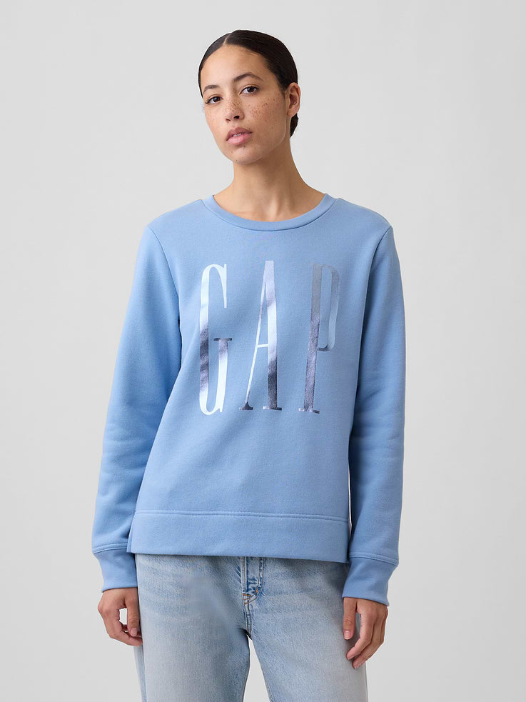 Sudadera GAP de mujer Relaxed Logo Blue Suede, vista 1 #color_GAP Blue Suede