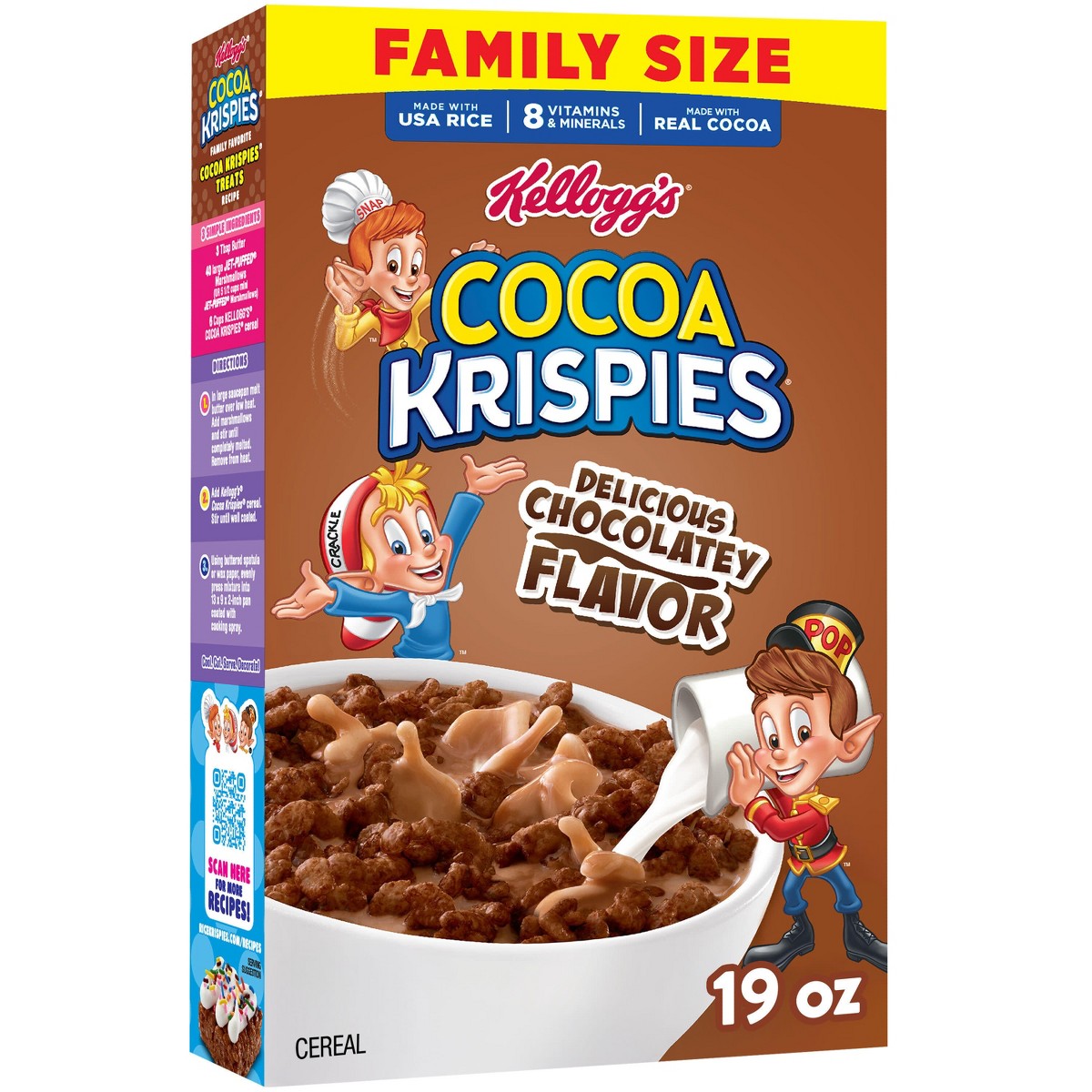 Kellogg's Cocoa Krispies cereal 19 oz vista frontal