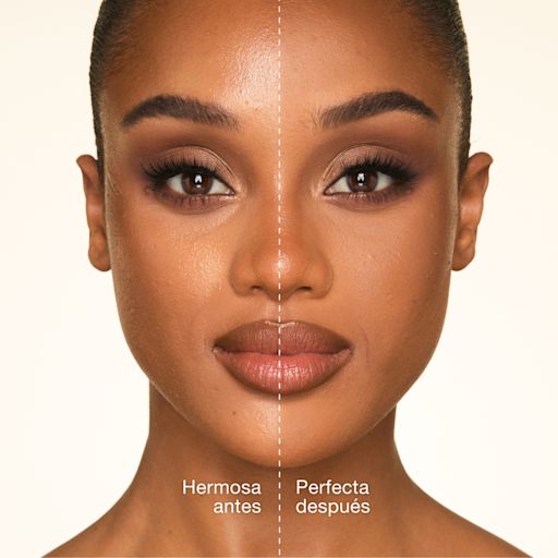 Charlotte Tilbury Airbrush Flawless Blur Loose Setting Powder Brightening Peach antes y después #color_CT Brightening Peach