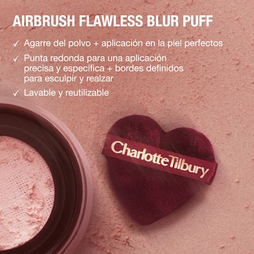 Charlotte Tilbury AIRTECH Blur Puff beneficios para fijar y baking