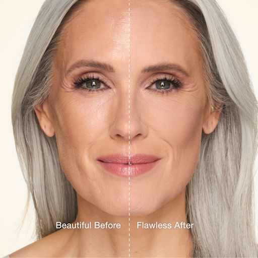 Charlotte Tilbury Airbrush Flawless Blur Loose Setting Powder Translucent Fair Medium antes y después #color_CT Translucent Fair/Medium