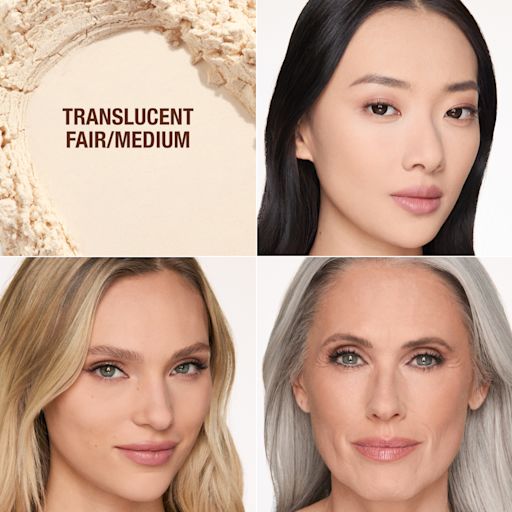 Charlotte Tilbury Airbrush Flawless Blur Loose Setting Powder Translucent Fair Medium guía de tonos #color_CT Translucent Fair/Medium