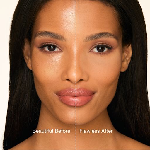 Charlotte Tilbury Airbrush Flawless Blur Loose Setting Powder Translucent Medium Tan antes y después #color_CT Translucent Medium/Tan