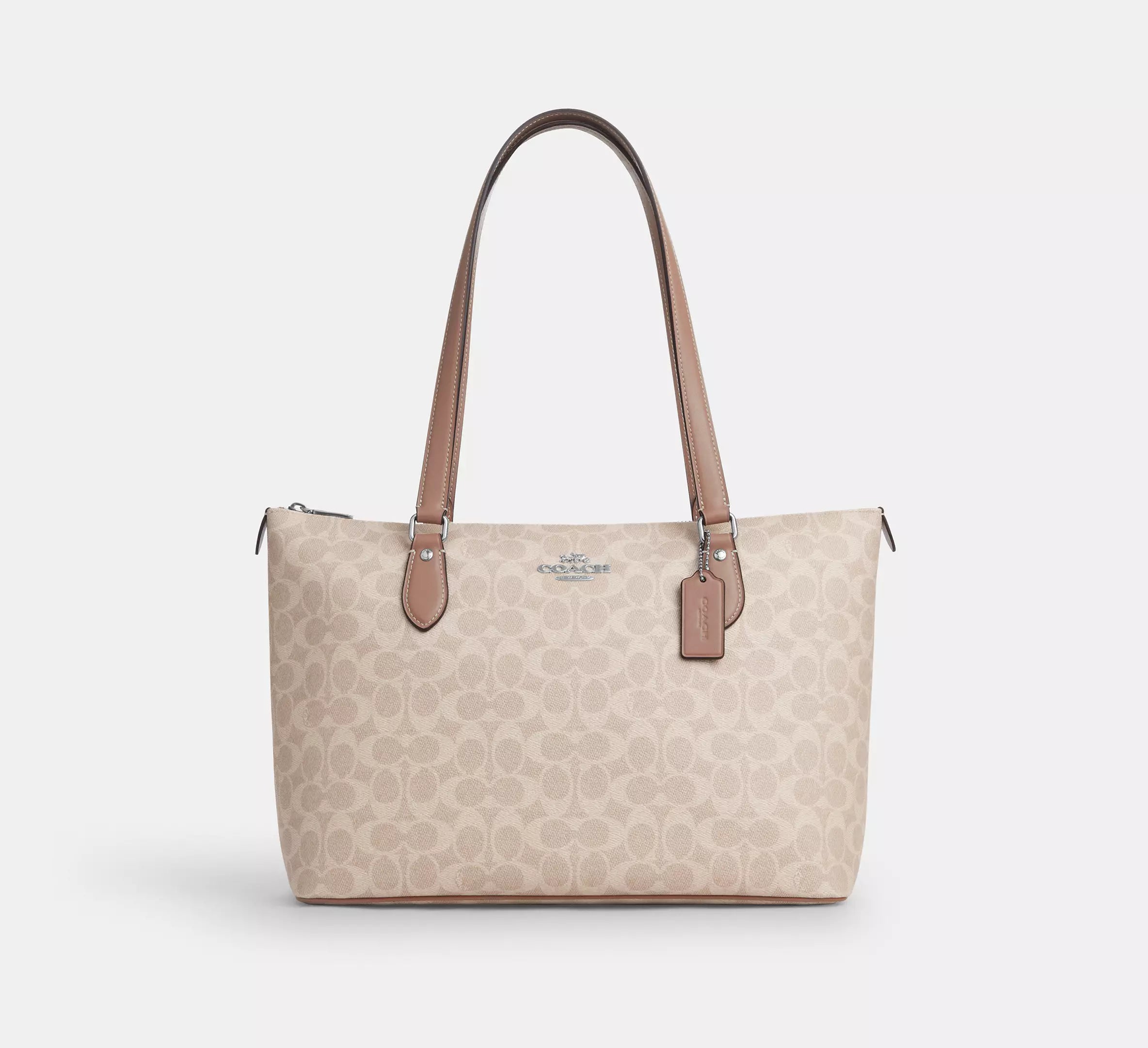 Bolso Shopper Mujer Tenis Coach Signature Canvas Cafe Claro 100