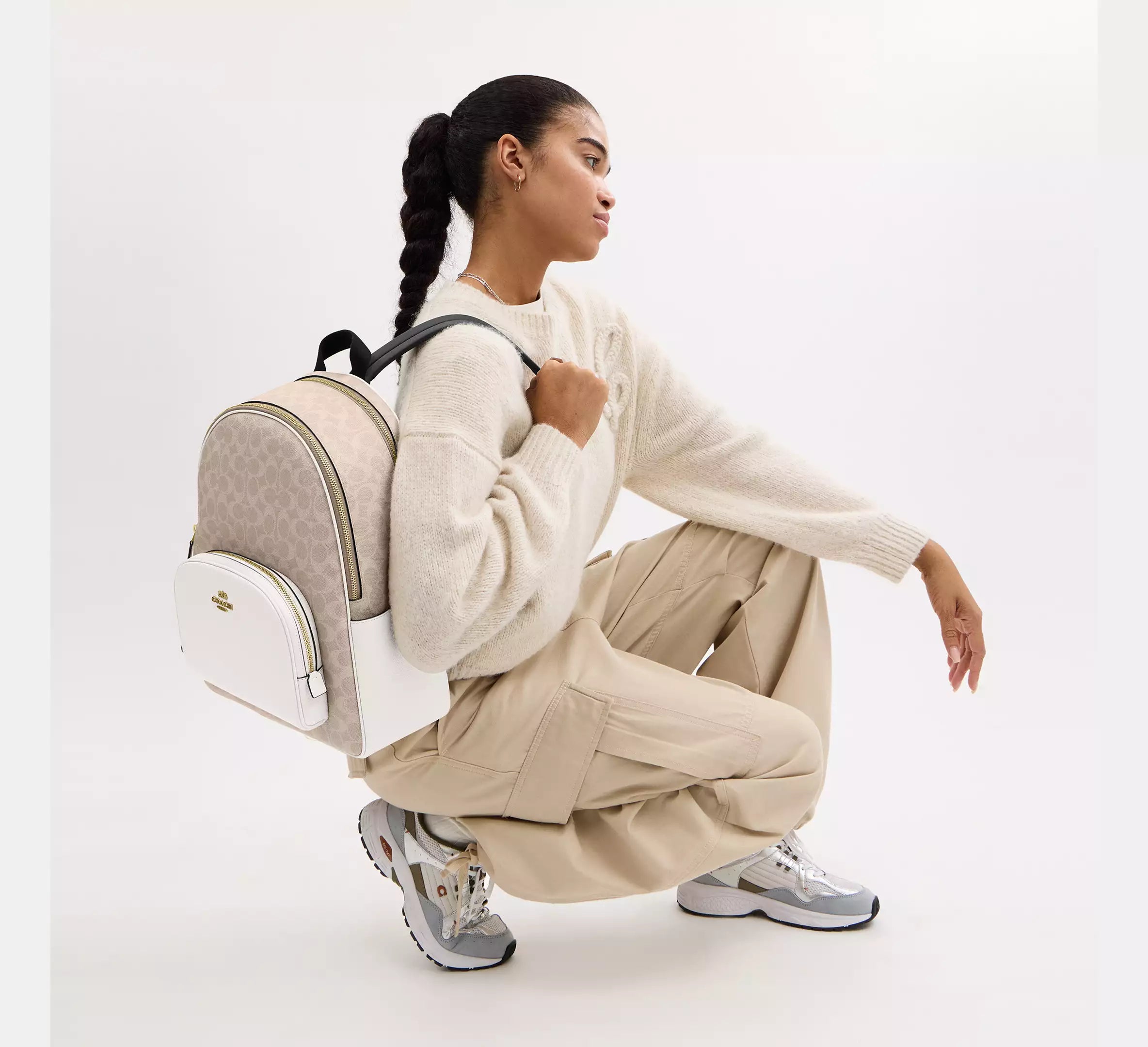 Large Court Backpack In Signature Canvas