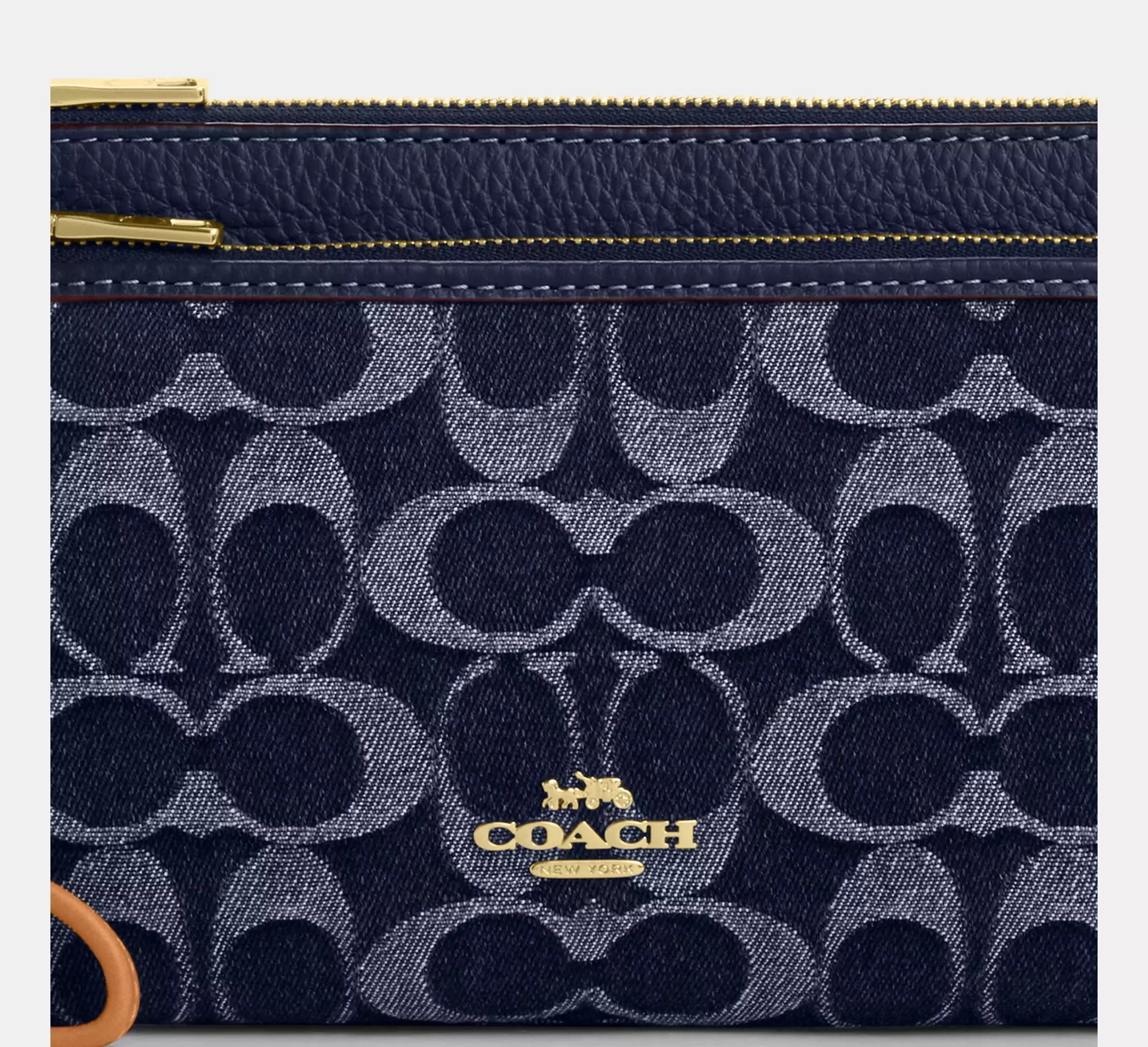 Double Zip Wallet In Signature Denim