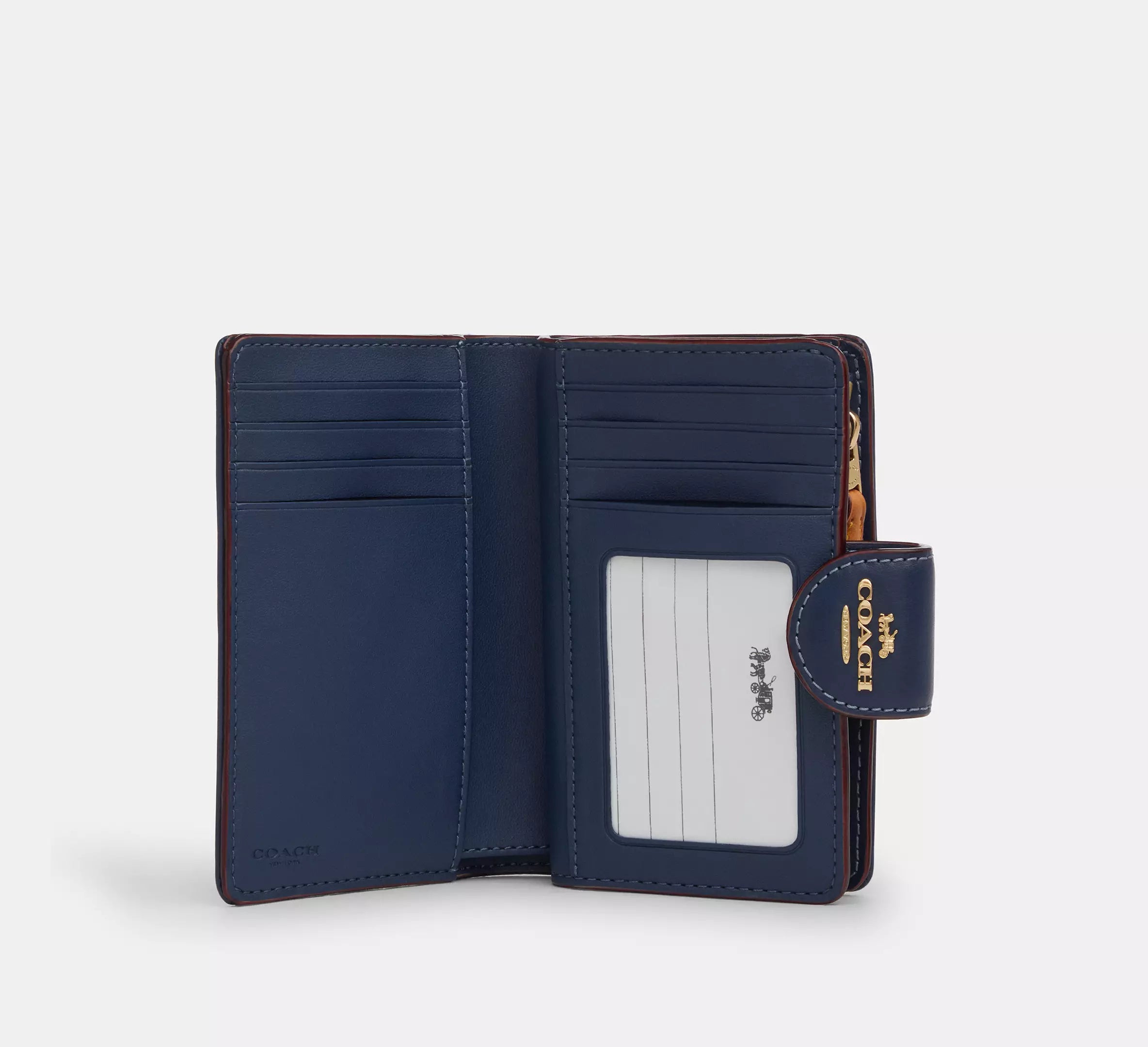 Medium Corner Zip Wallet In Signature Denim