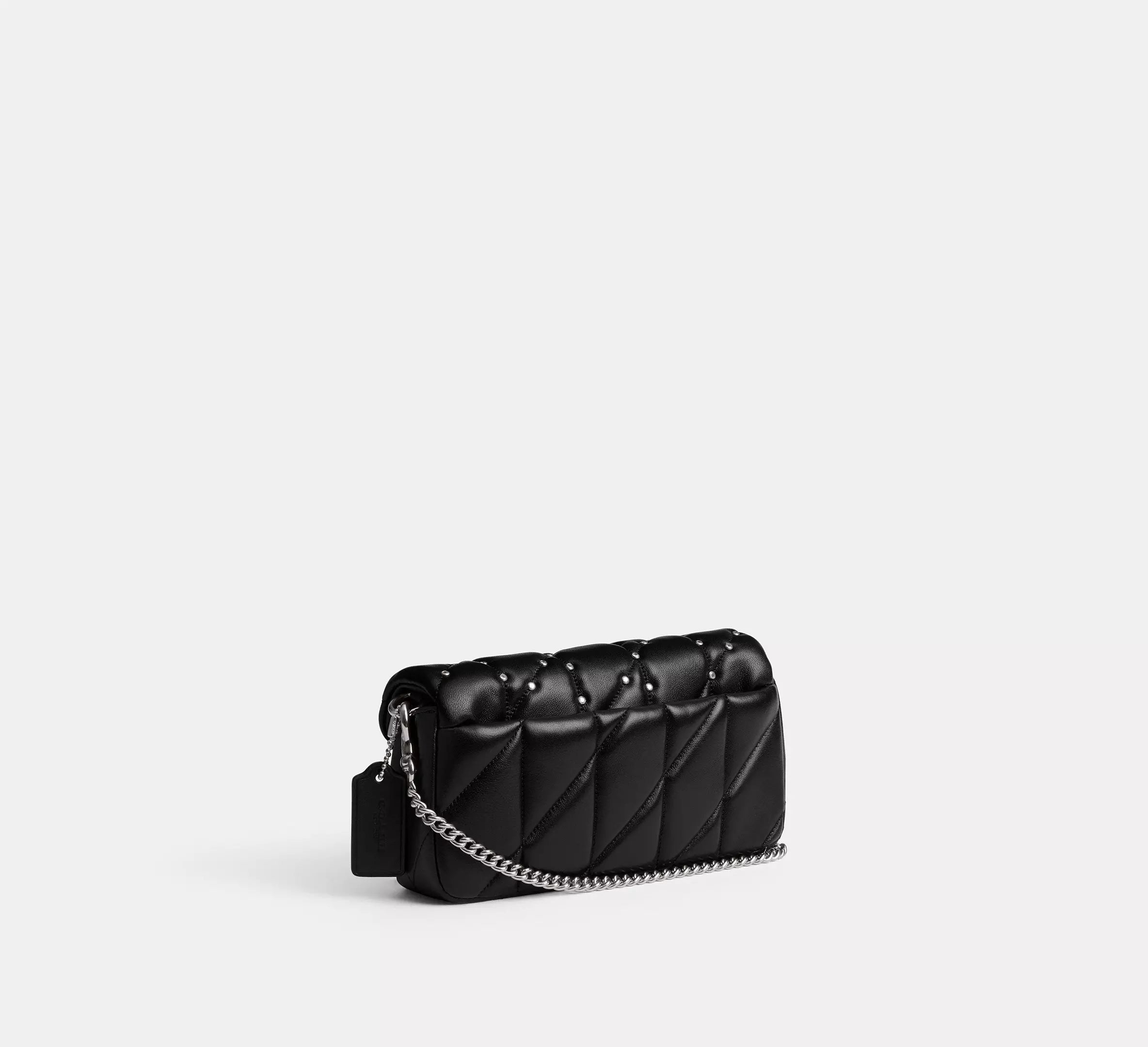 Tabby Crossbody Wristlet With Pillow Quilting And Crystal Rivets