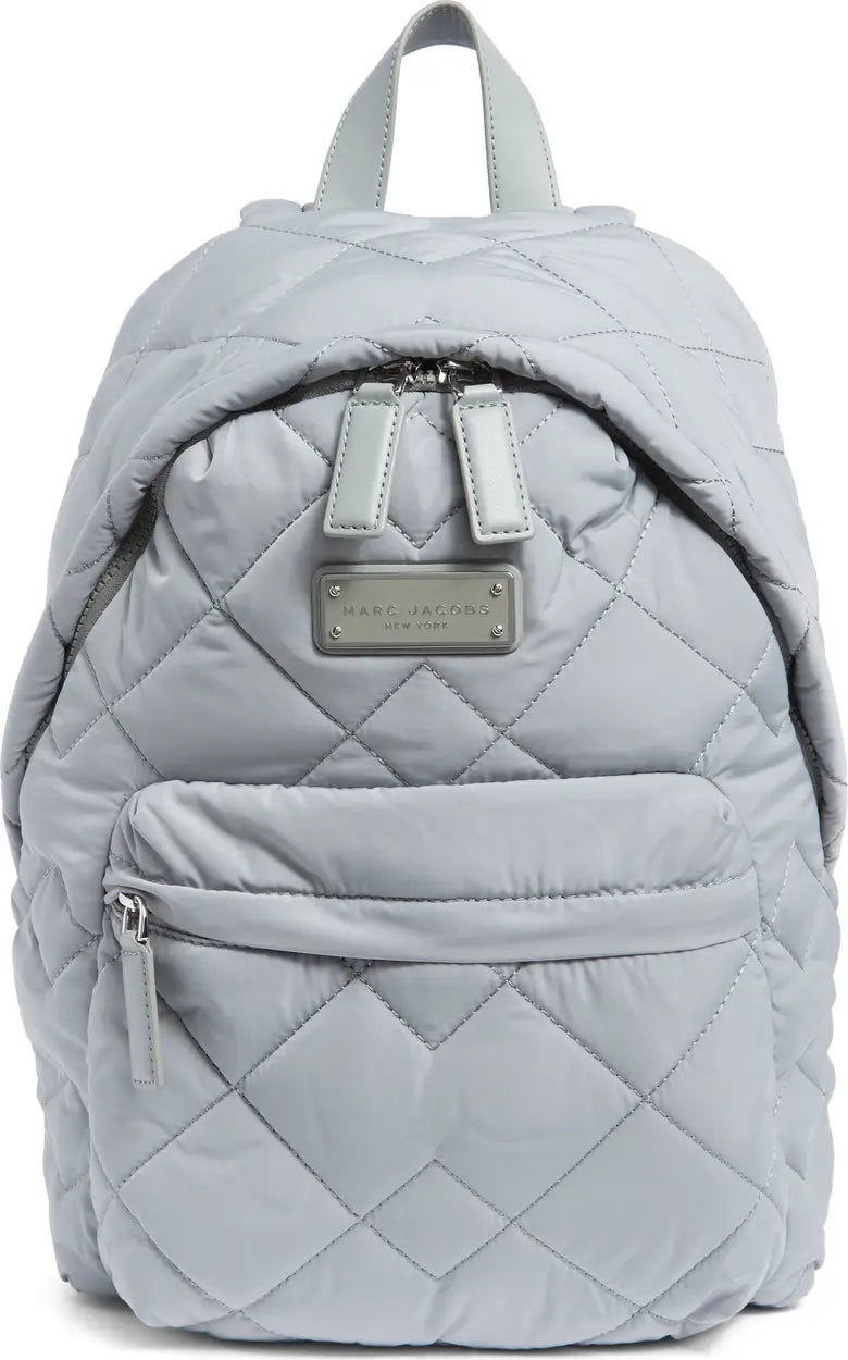Quilted Nylon School Backpack