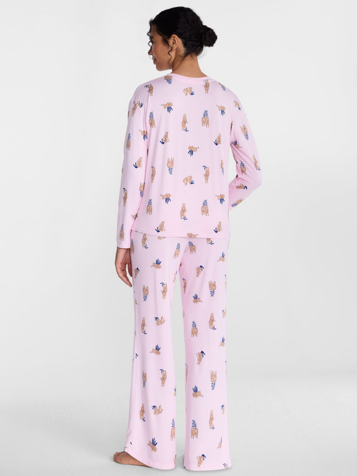 Joyspun Dreamy Soft Collection para mujer, JOS Pink City Bear, detalle visual de la prenda y su acabado #color_JOS Pink City Bear