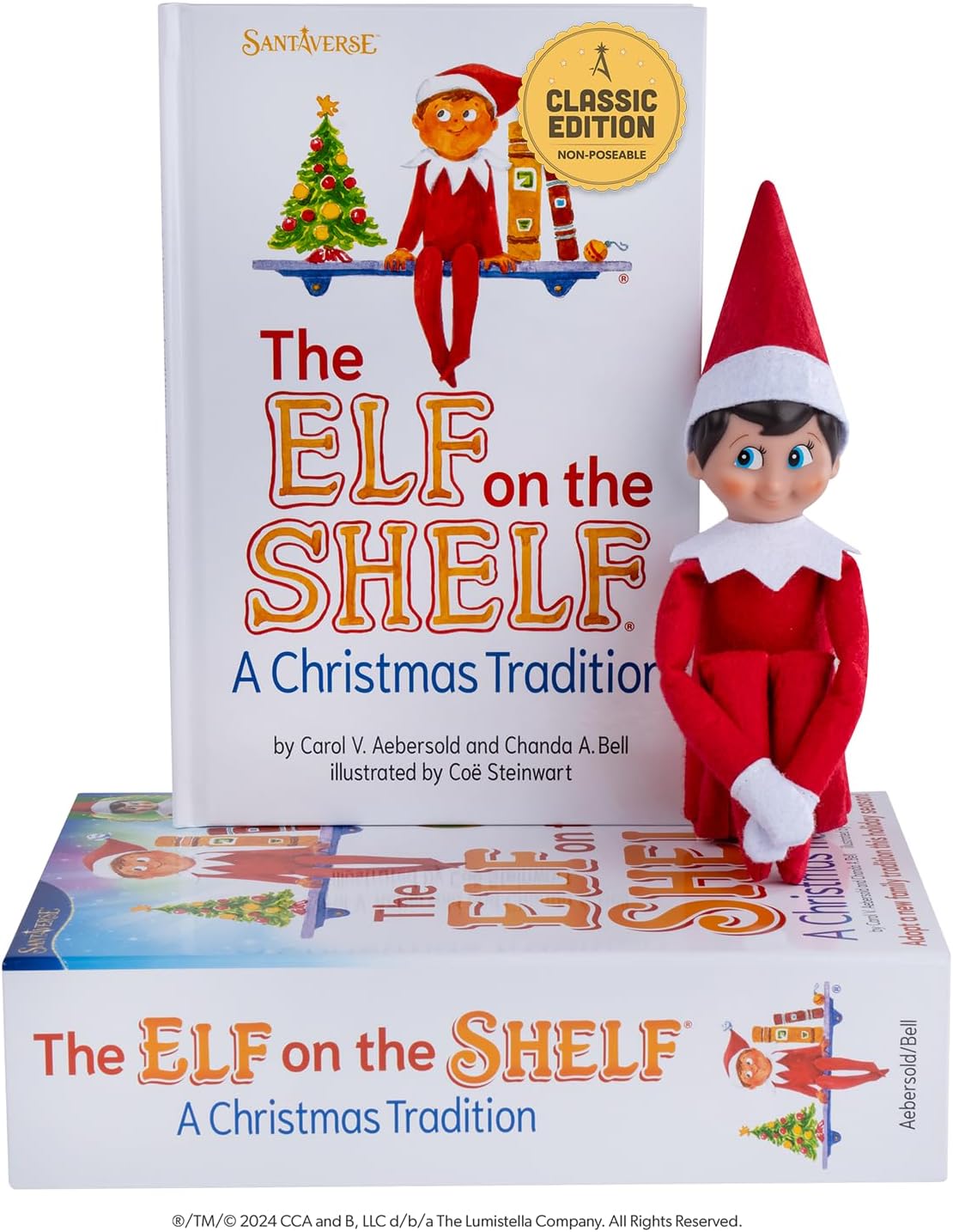 Set The Elf on the Shelf niño - ojos azules con cuento ilustrado y caja navideña