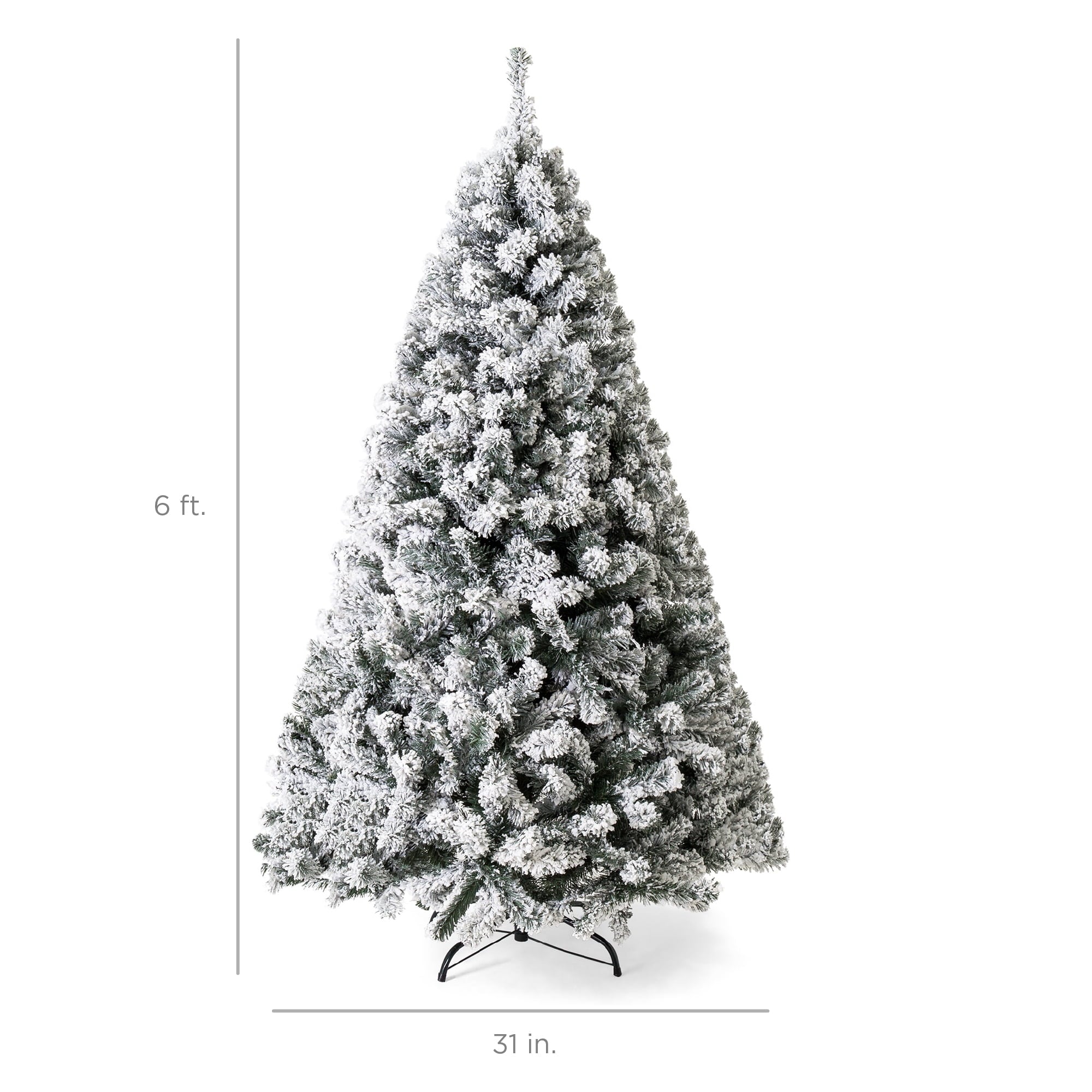 Árbol de Pino Navideño Preiluminado con Luces y Ramas de Nieve