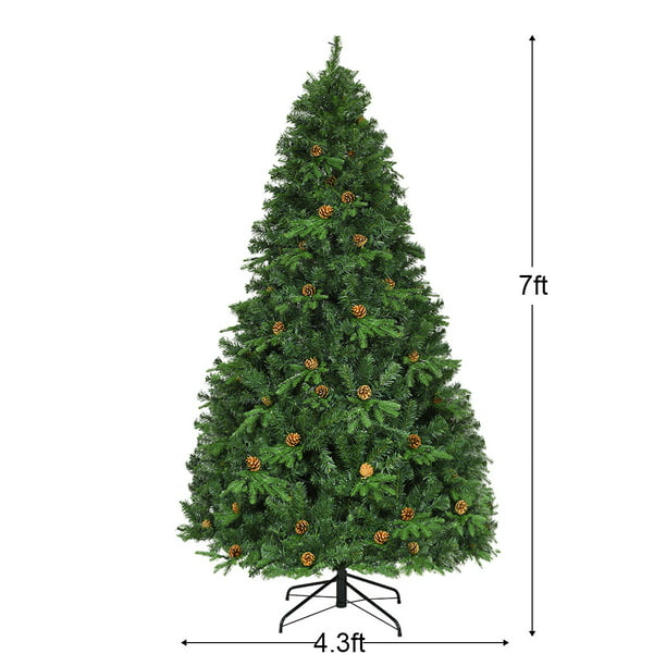 Árbol de Navidad de Pino Preiluminado con Bisagras y Luces LED Conos