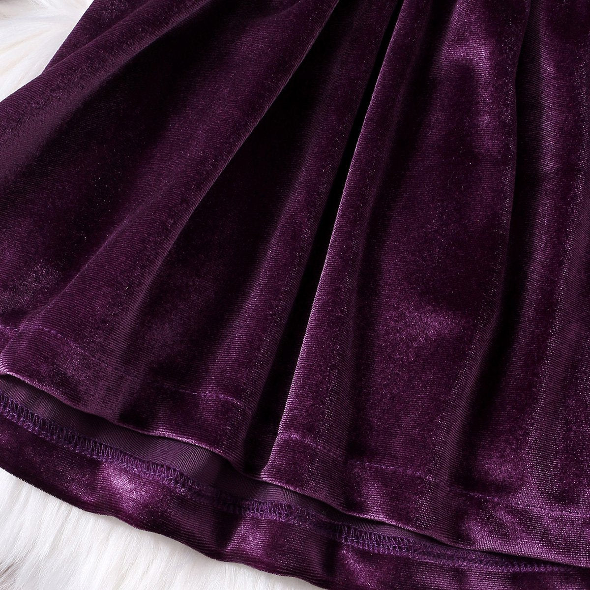 Vintage Princess Toddler Baby Girl Long Sleeve Velvet Ruffle Tutu Lace Dress
