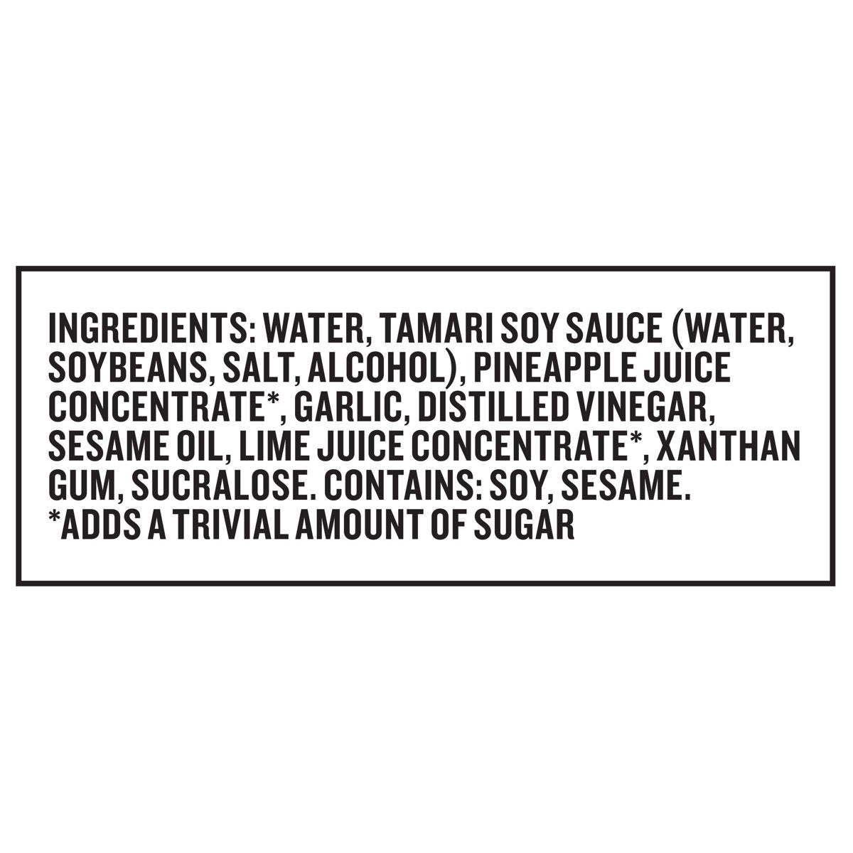 G Hughes Zero Sugar Teriyaki Marinade and Sauce ingredientes