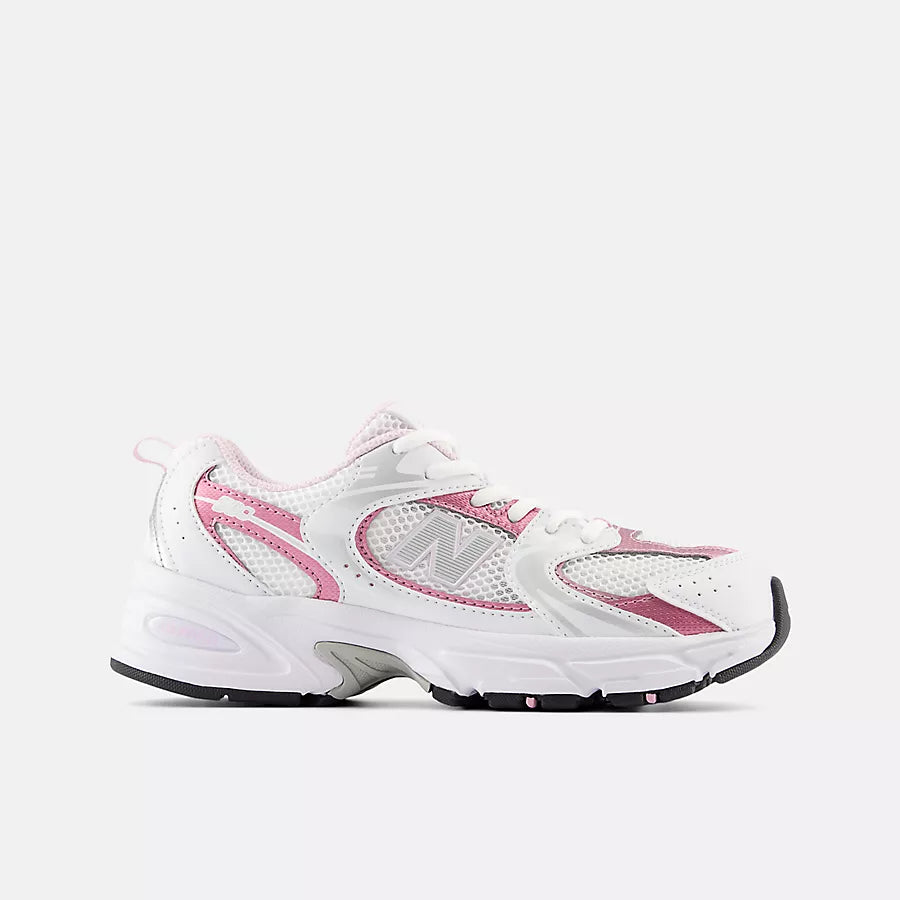 Big Kids 530 Lace - White/Pink/Silver