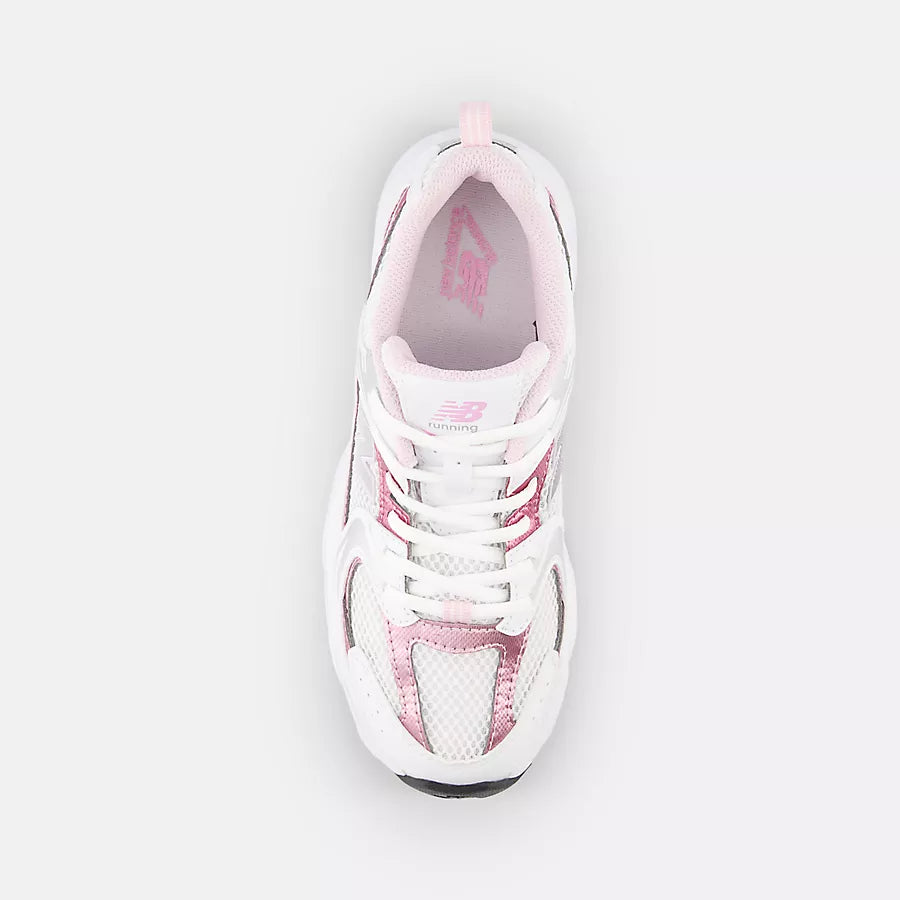 Big Kids 530 Lace - White/Pink/Silver