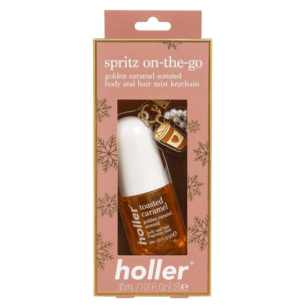 Holler and Glow Toasted Caramel body hair mist con llavero foto 2 #tamaño_30 ml / 1 oz