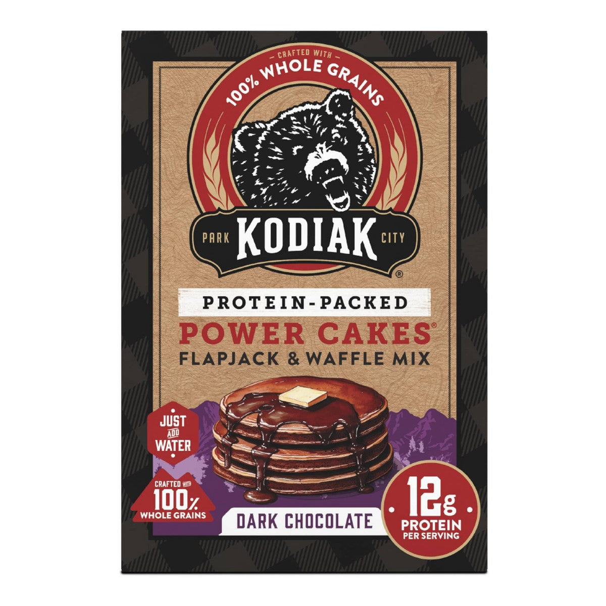 Kodiak Power Cakes Dark Chocolate - 18 oz vista frontal #sabor_Dark Chocolate - 18 oz