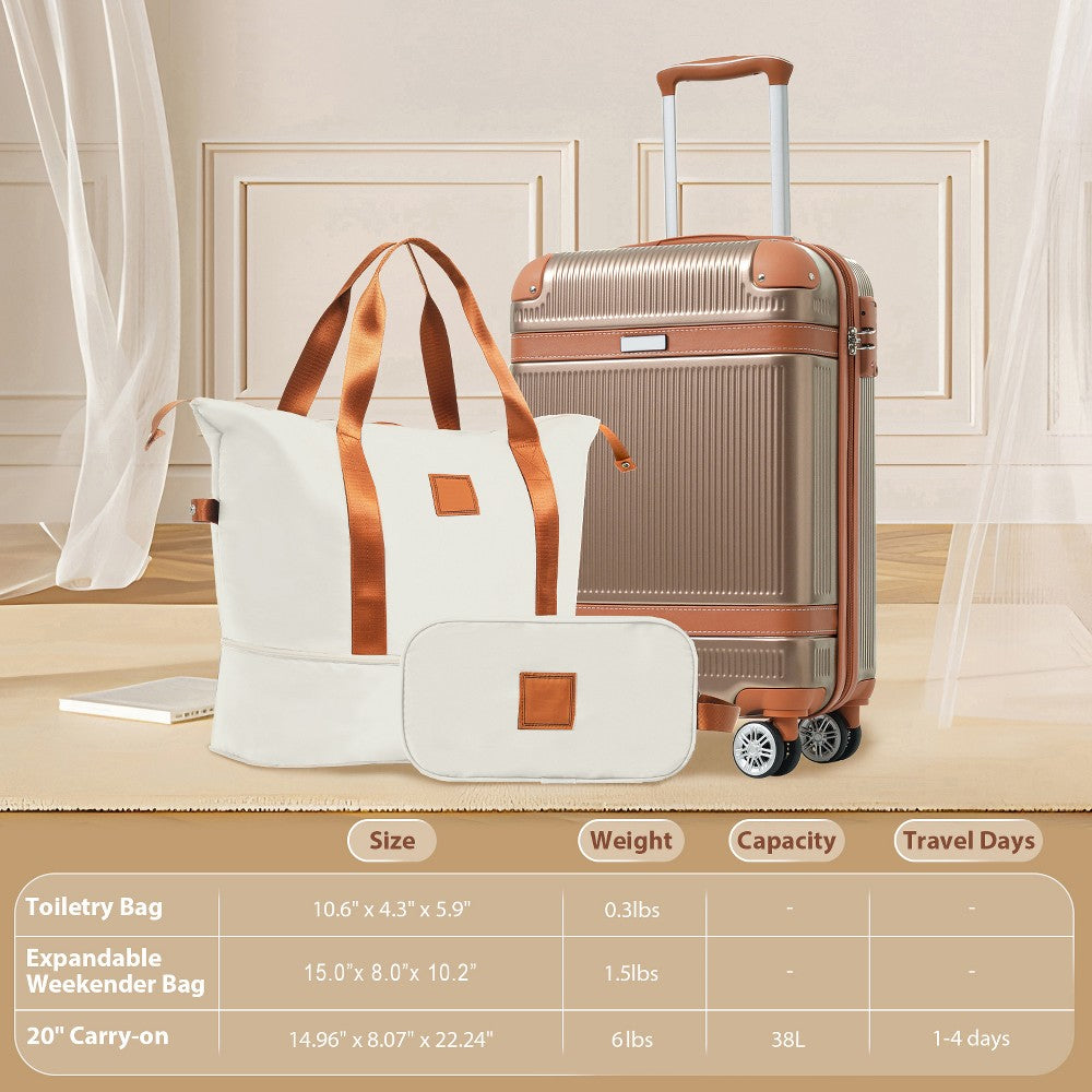 Maleta de cabina cobre ModernLuxe con carcasa ABS ligera, detalle visual del equipaje de mano #color_ML Coppery