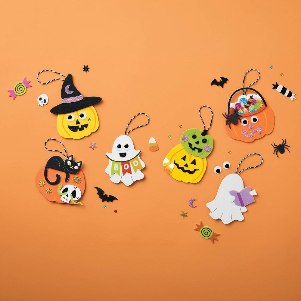 Personajes y adornos de Halloween de espuma EVA para hacer manualidades infantiles con kit Mondo Llama