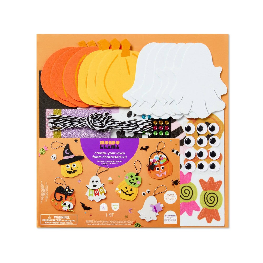 Mondo Llama kit Halloween Craft Foam Platter Characters para crear figuras decorativas infantiles de foamy