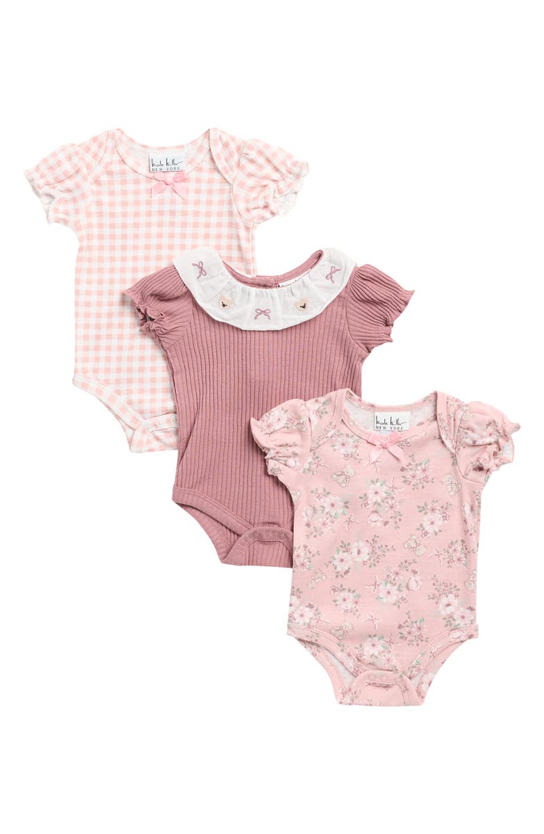 Nicole Miller 3-Pack Creepers, conjunto de ropa para bebé en color Nostalgia Rose, fotografía oficial del producto