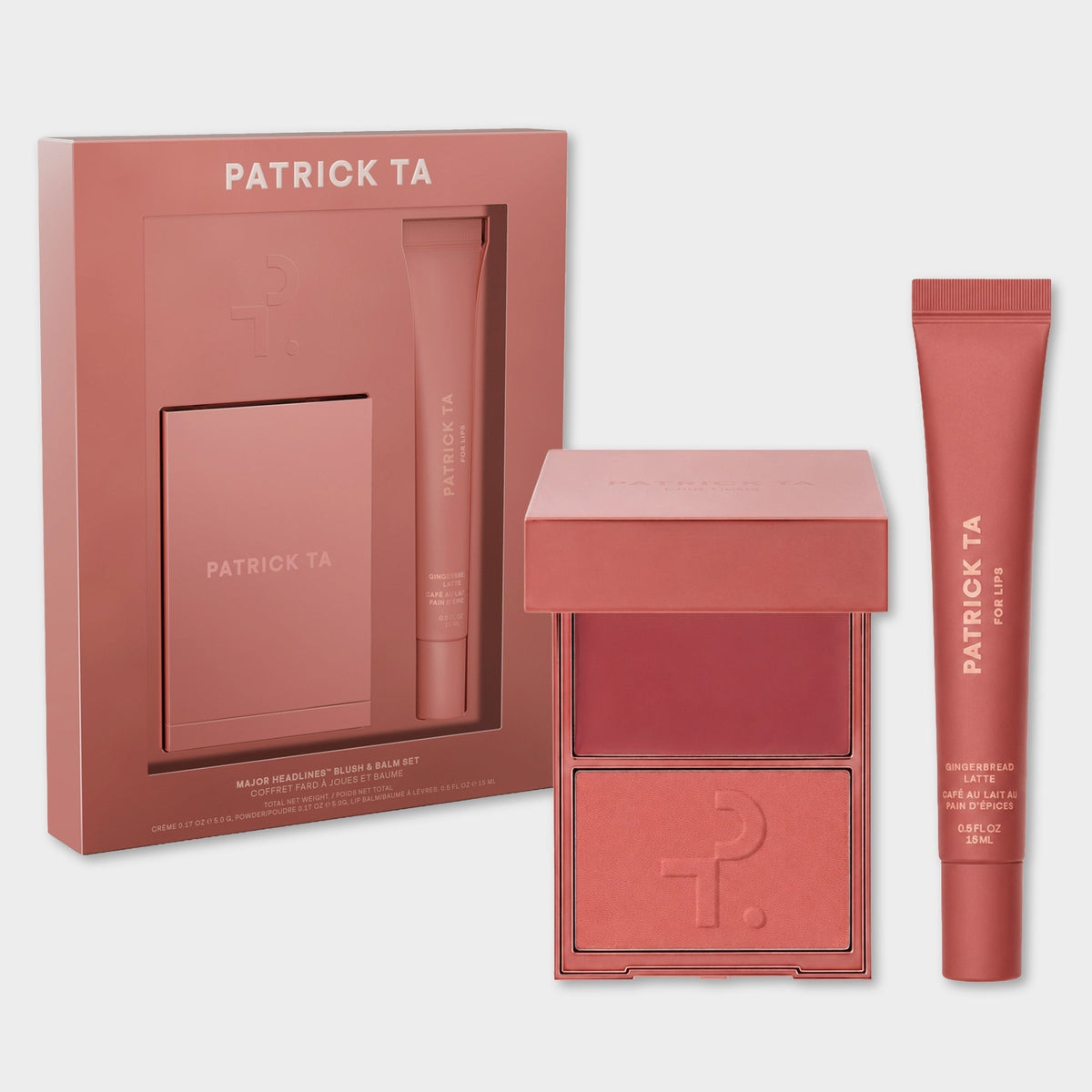 PATRICK TA Major Headlines Blush & Balm Set Gingerbread Latte packshot #color_PT Gingerbread Latte