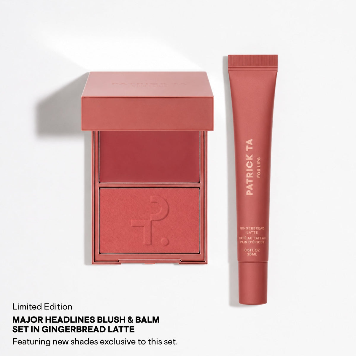PATRICK TA Major Headlines Blush & Balm Set Gingerbread Latte rubor y bálsamo #color_PT Gingerbread Latte