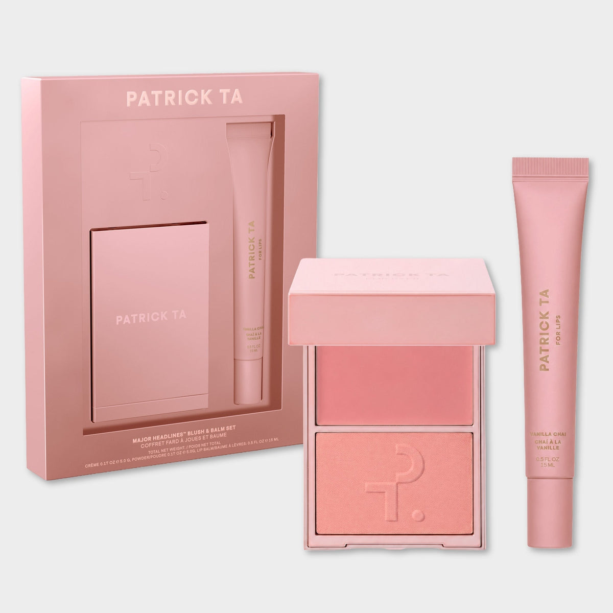 PATRICK TA Major Headlines Blush & Balm Set Vanilla Chai packshot #color_PT Vanilla Chai