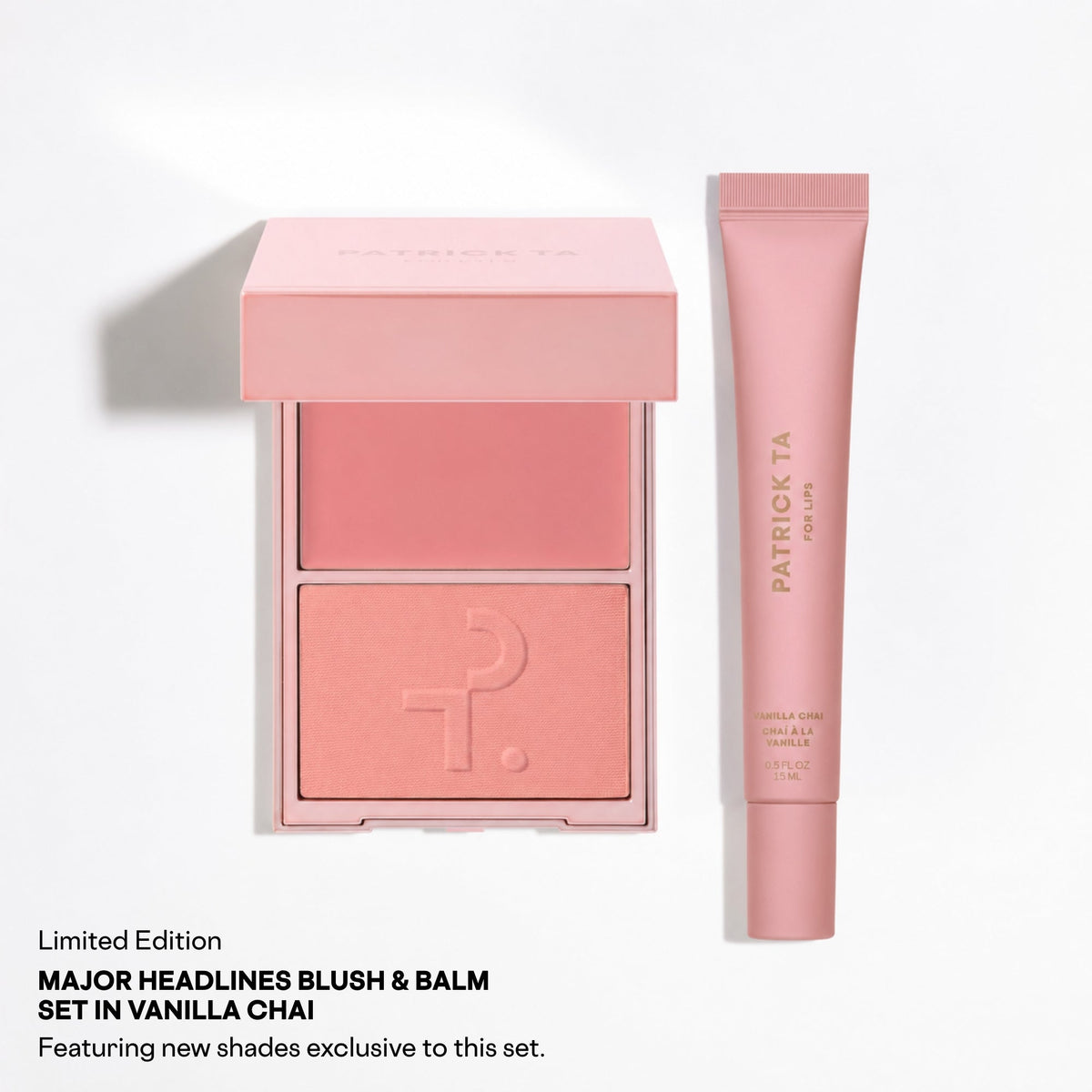 PATRICK TA Major Headlines Blush & Balm Set Vanilla Chai rubor y bálsamo #color_PT Vanilla Chai
