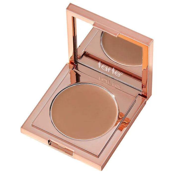 Corrector de ojeras tarte CC subtono durazno antes y después #color_TAR Medium-Tan Peach