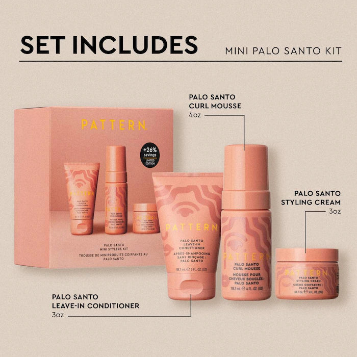 Set mini PATTERN con leave-in, styling cream y curl mousse