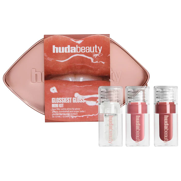 Huda Beauty - Mini Glossiest Lip Gloss Set | Set de brillos labiales miniatura