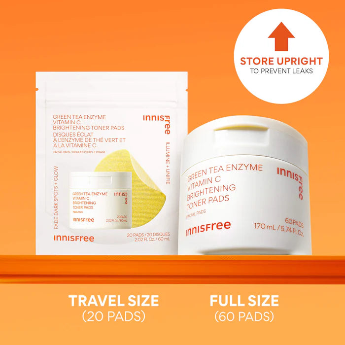 Daily Vitamin C Korean Brightening Toner Pads with Niacinamide for Dark Spots