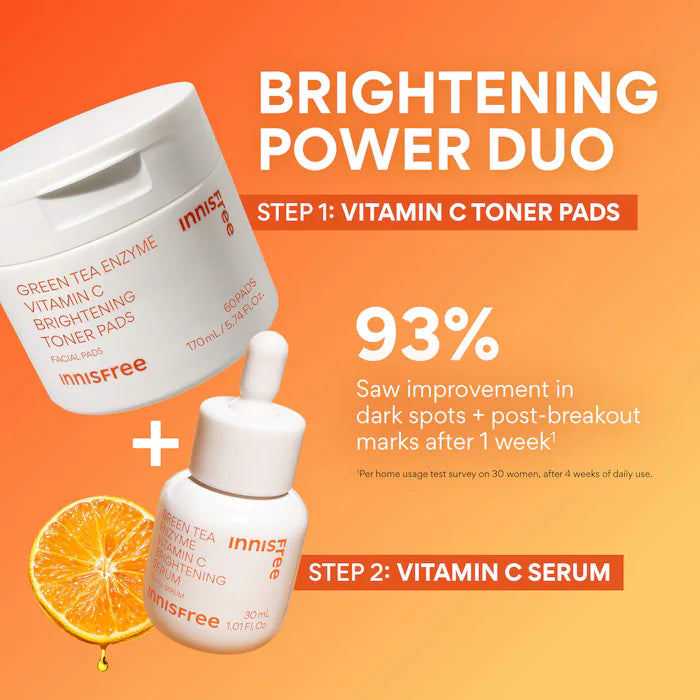 Daily Vitamin C Korean Brightening Toner Pads with Niacinamide for Dark Spots