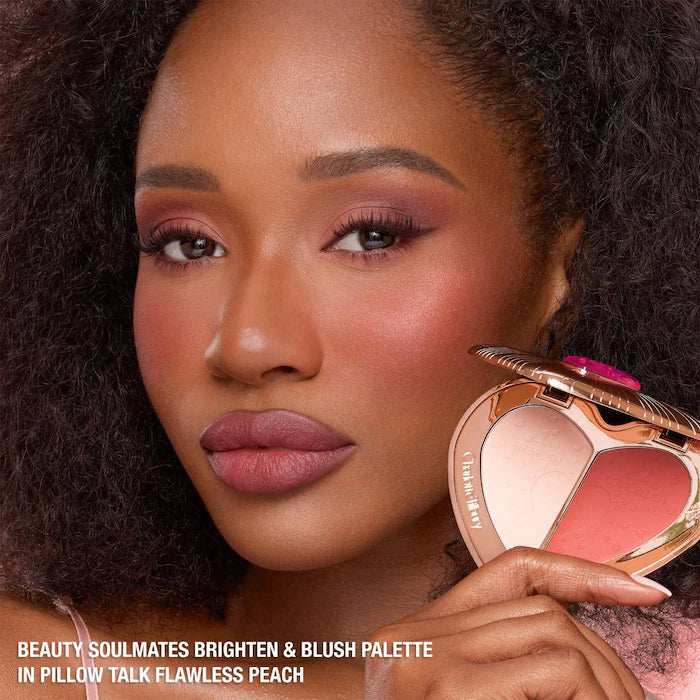 Pillow Talk Beauty Soulmates Airbrush Flawless Finish Brightening and Blush Powder Palette