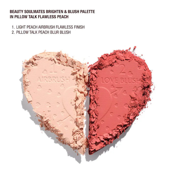 Pillow Talk Beauty Soulmates Airbrush Flawless Finish Brightening and Blush Powder Palette