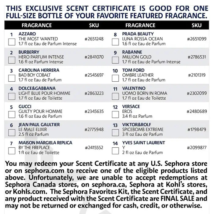 Cologne Sampler Set con Voucher