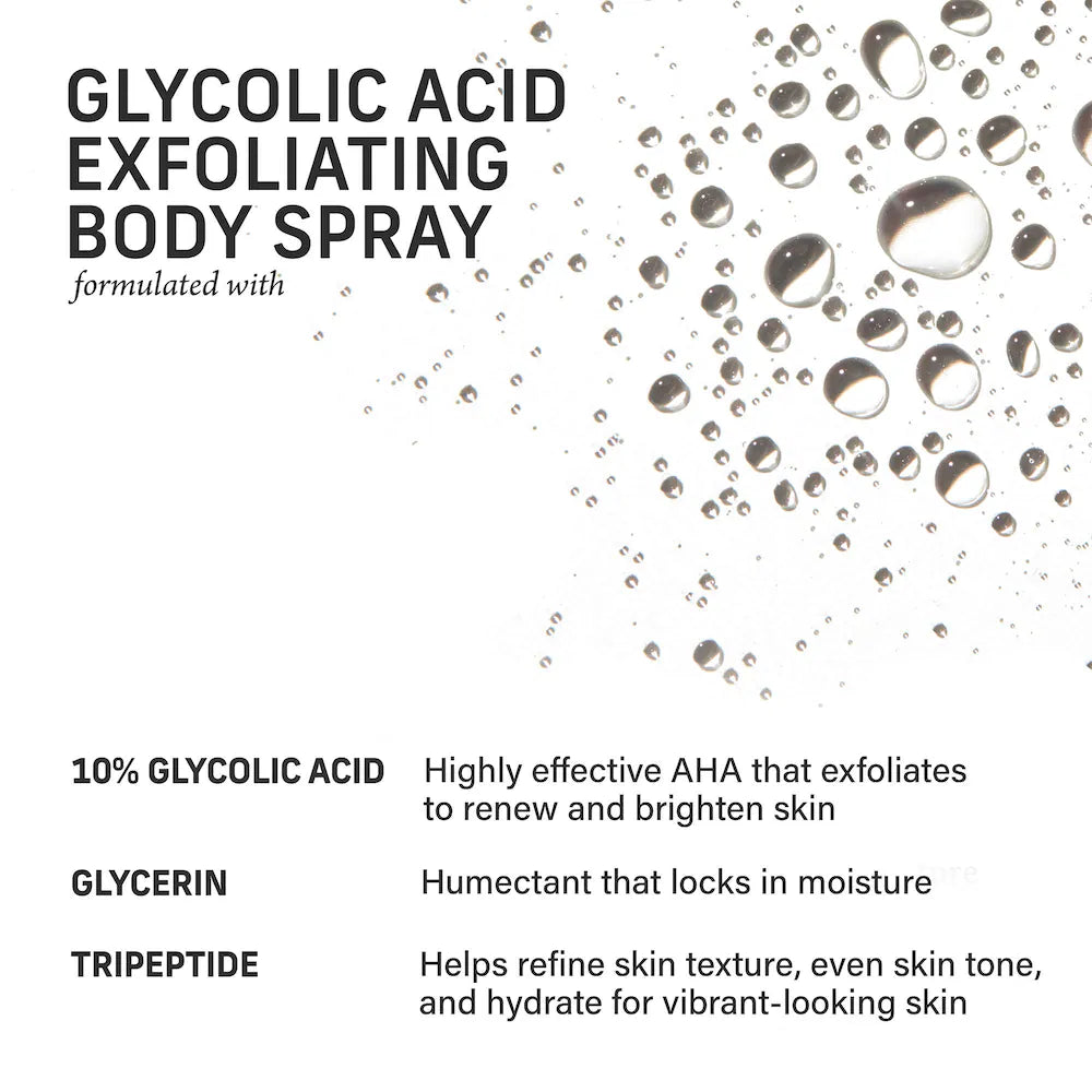 Glycolic Acid Exfoliating Body Spray for Smooth, Even Skin