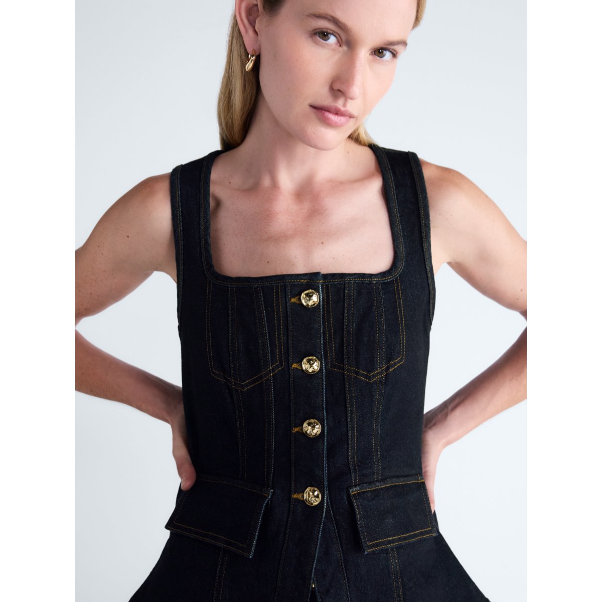 Corset top Scoop Eam Wash con bolsillos de solapa y bajo entallado #color_SCOOP Eam Wash