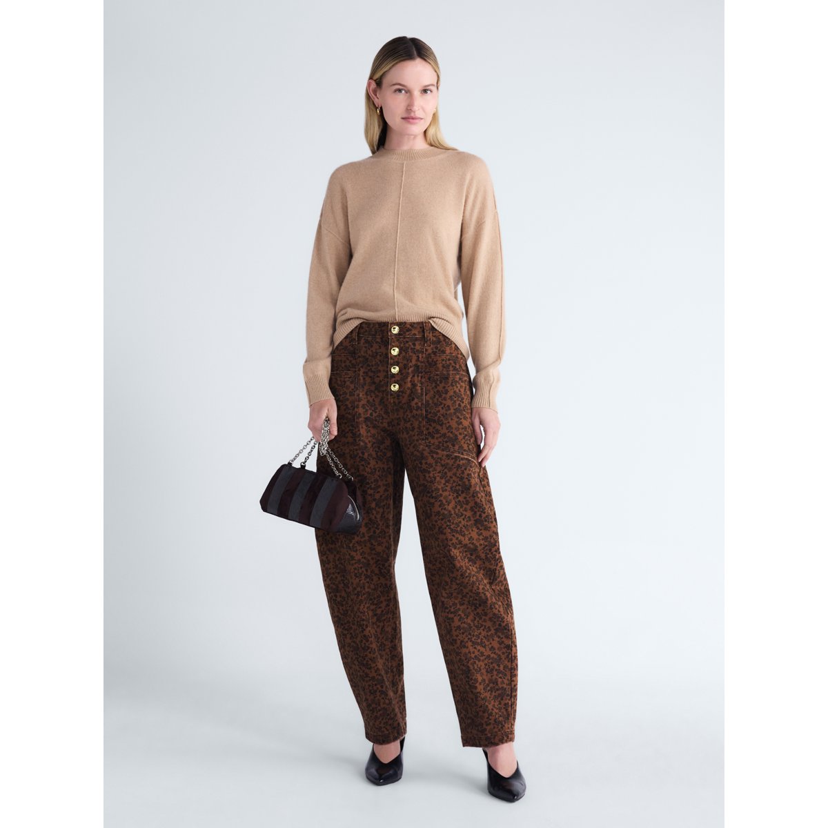 Scoop High Rise Tapered Leg Pants Small Rose Hot Chocolate para mujer #color_SCOOP Small Rose Hot Chocolate