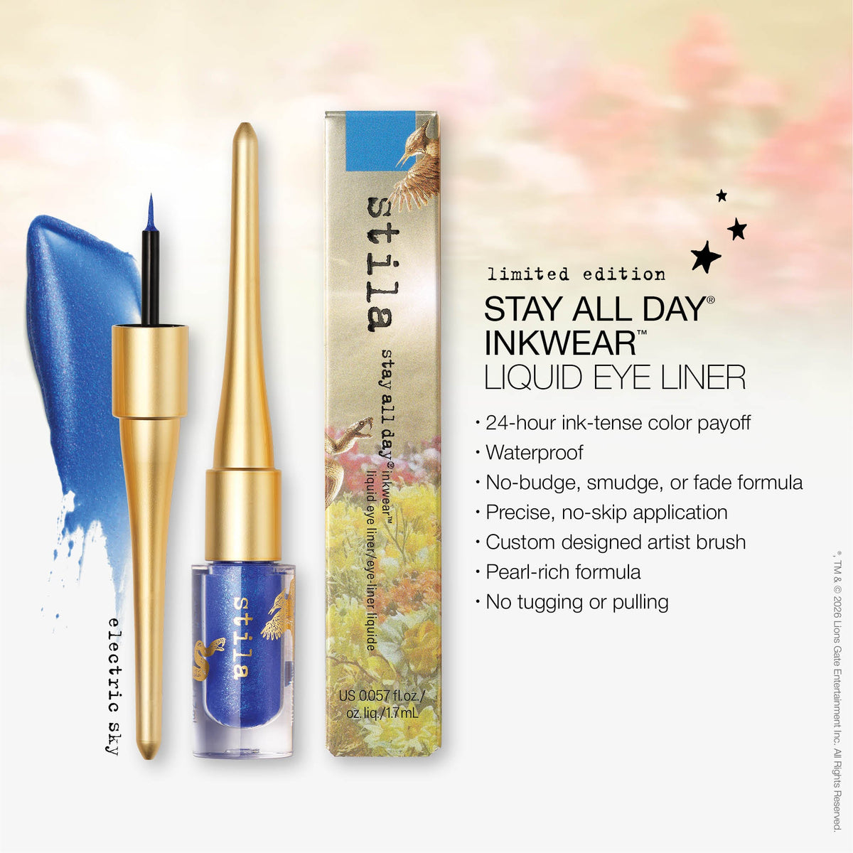 Delineador líquido Stila Stay All Day InkWear tono Electric Sky de azul intenso #color_Electric Sky