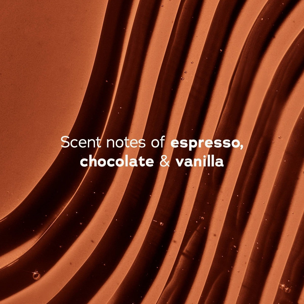 Textura del gel de baño Espresso Martini con notas de café, chocolate y vainilla